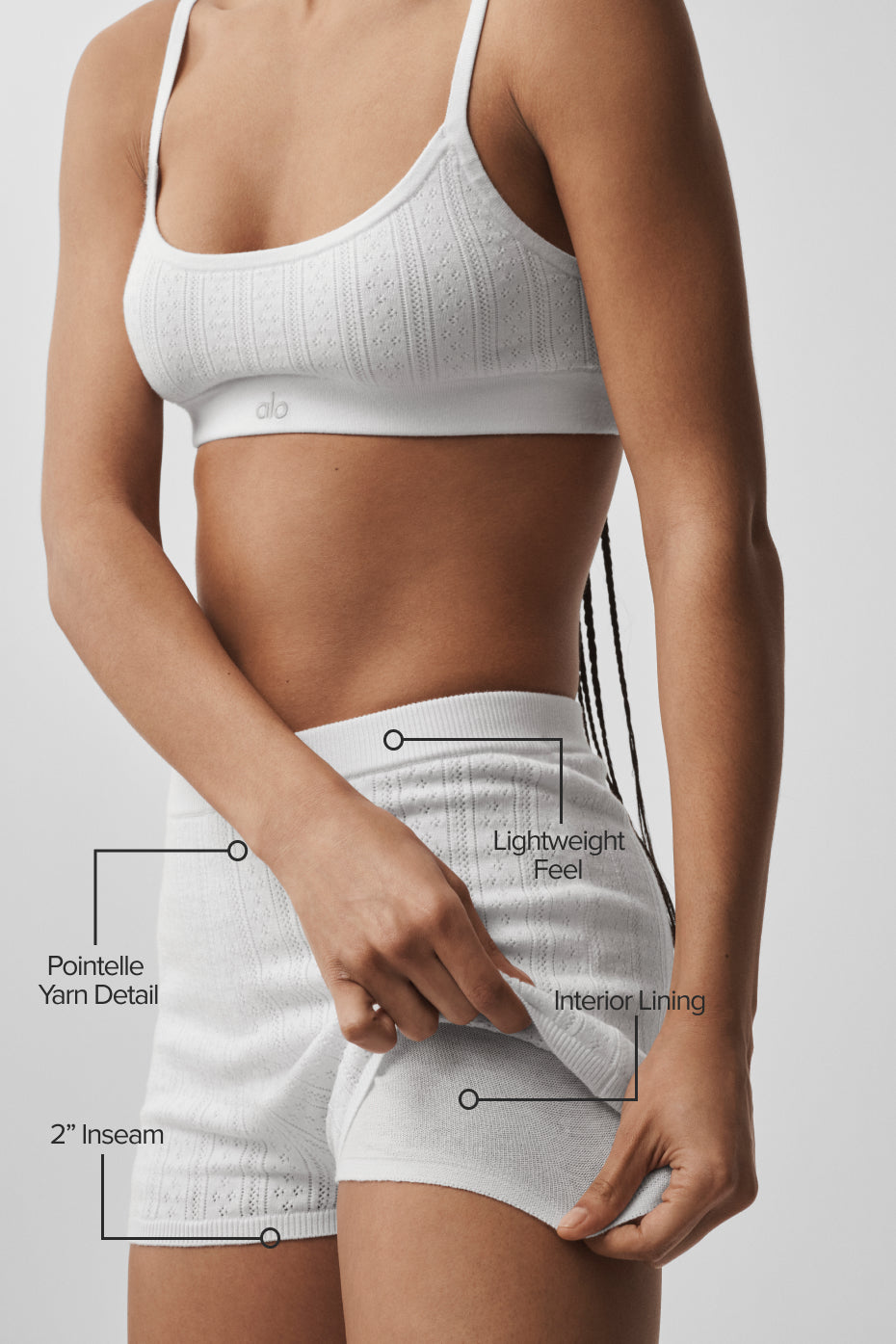 Pointelle Sweater Be Mine Hot Short - Semi Sheer White--1