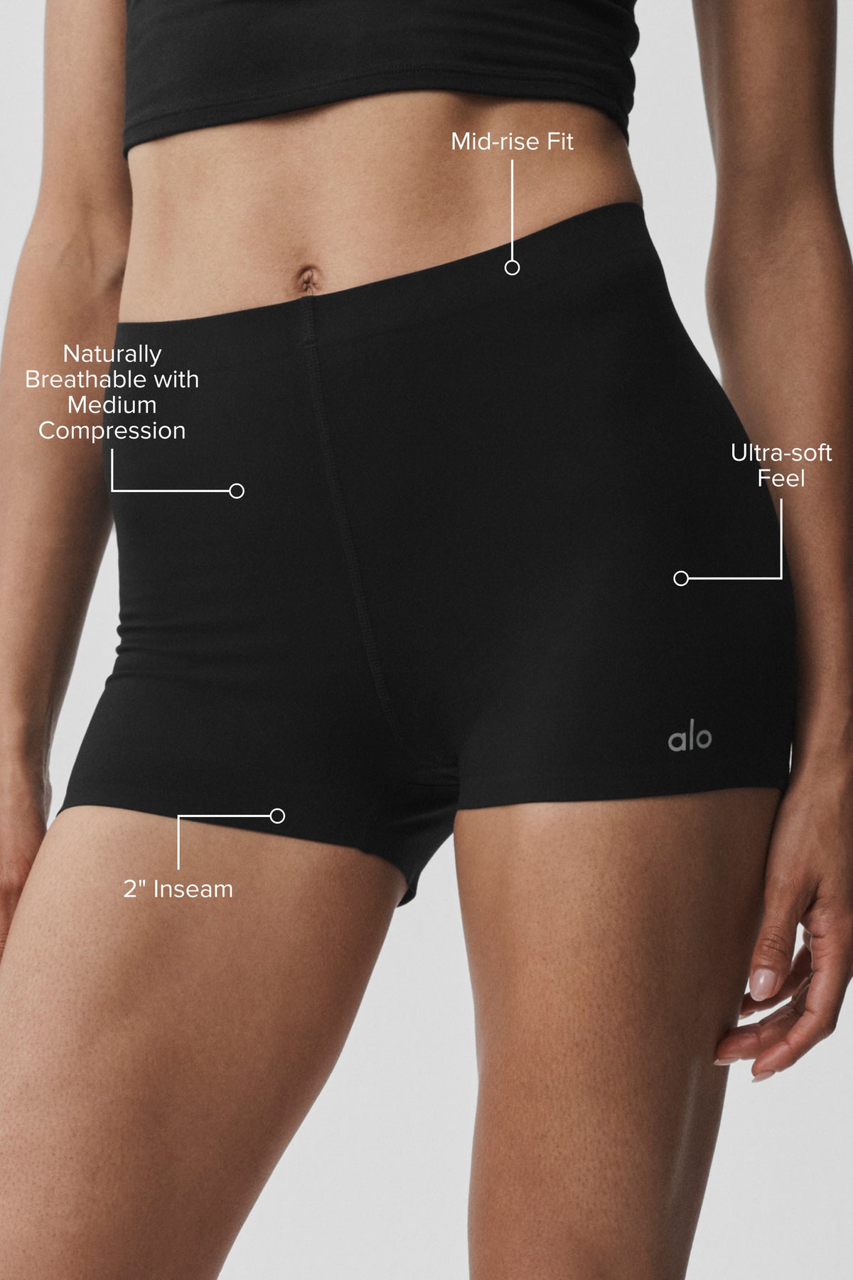 2" ALO Softsculpt Mid-Rise Short - Black--1