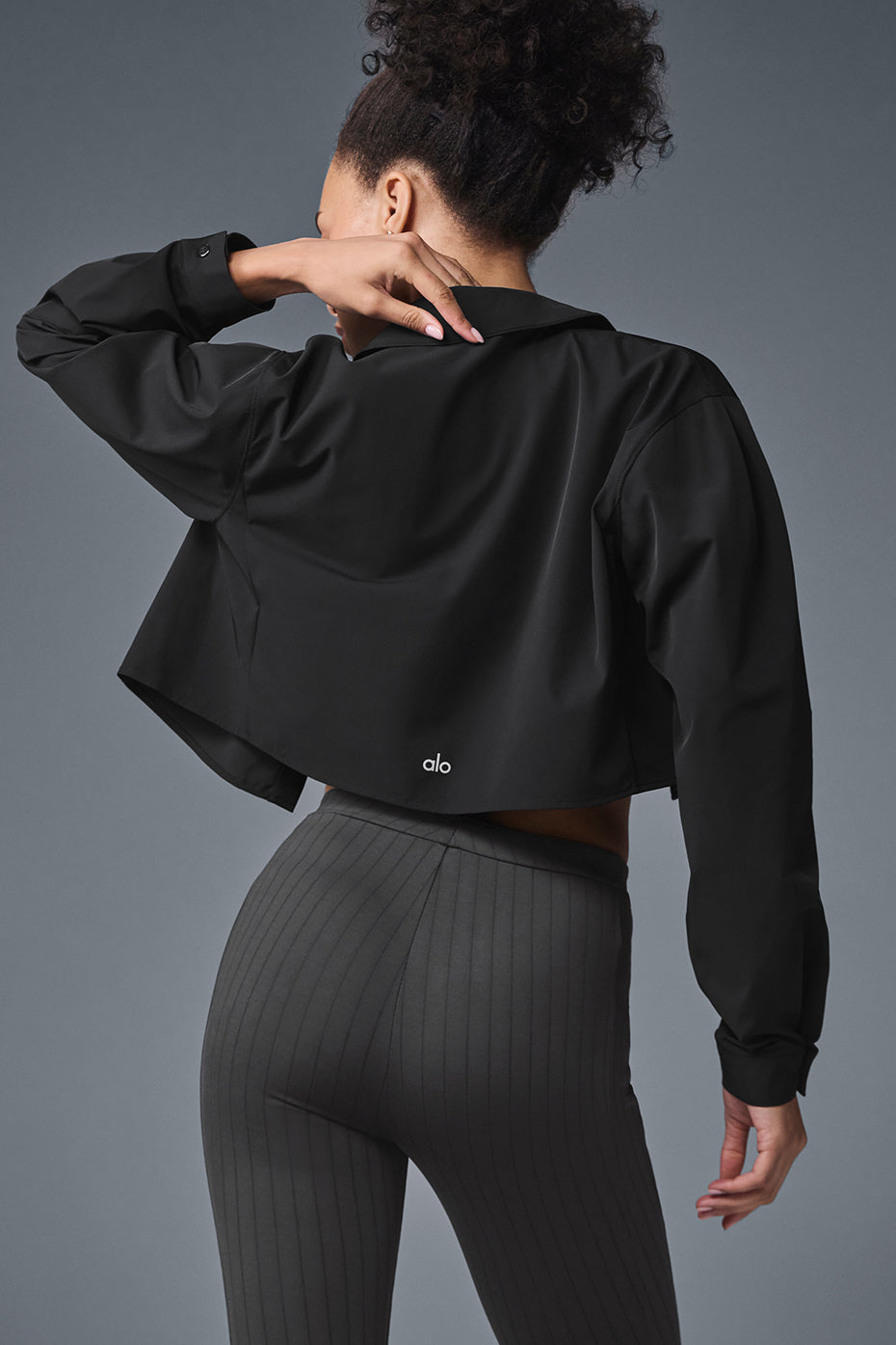Cropped Take Me Out Button Up - Black--1