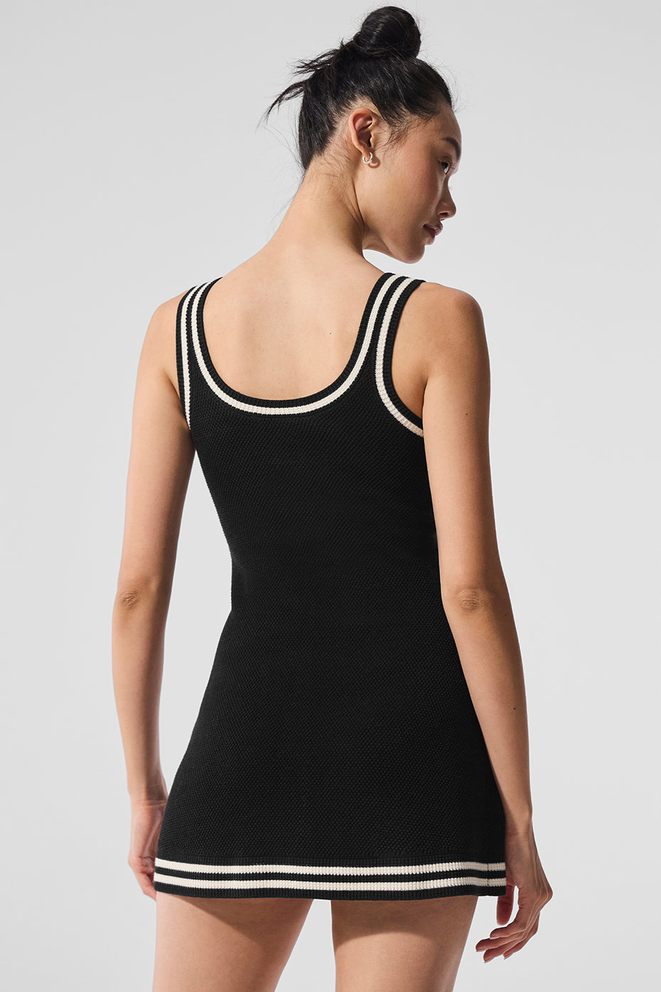 Tennis Club Sweater Knit Dress - Black/Ivory--3