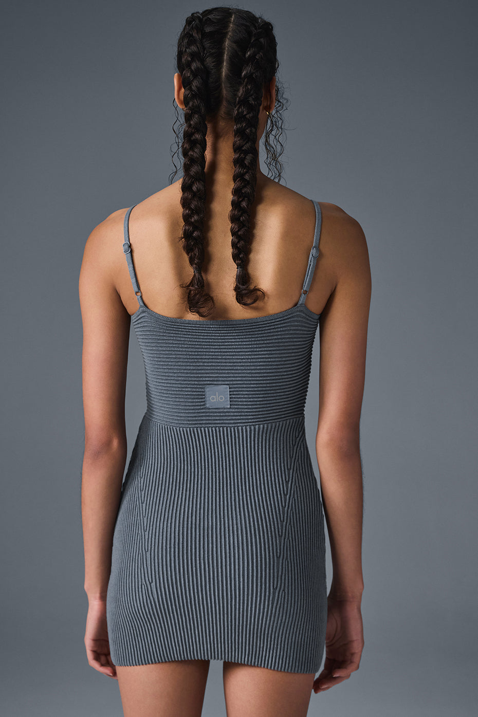 Denim Knit Mini Dress - Steel Grey/Anthracite--2