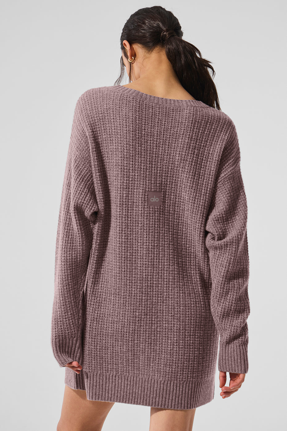 Cashmere Plush Waffle Dress - Mushroom Heather--2