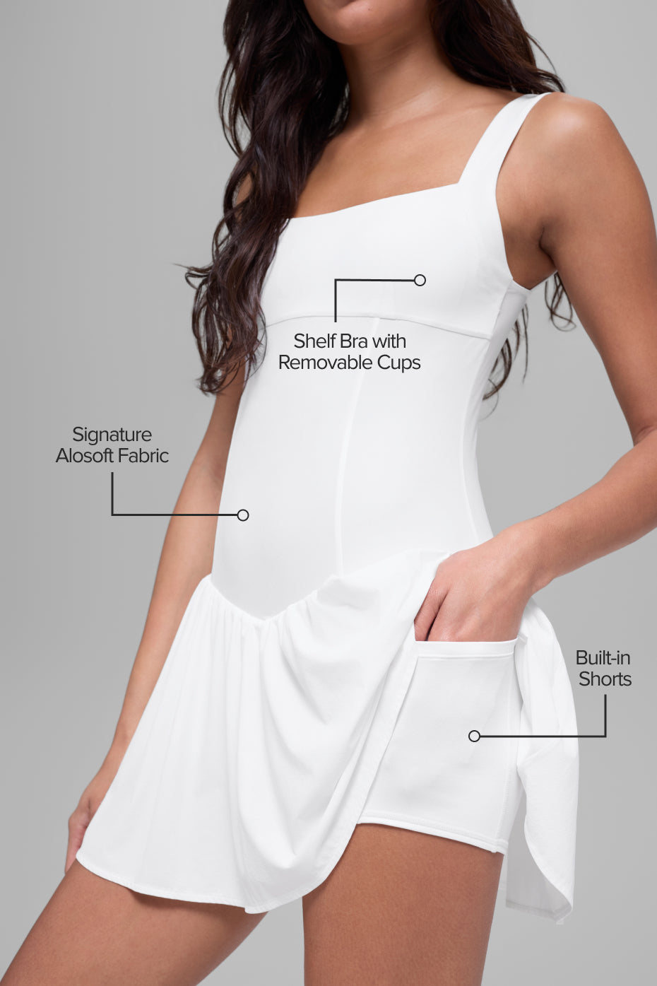 Alosoft Break Point Tennis Dress - White--1