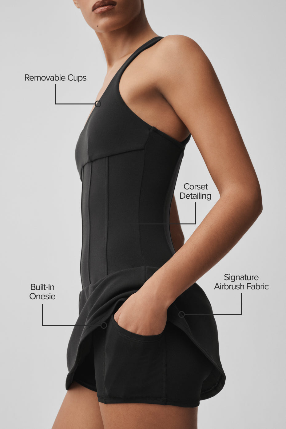 Airbrush Sparks Fly Corset Tennis Dress - Black--1
