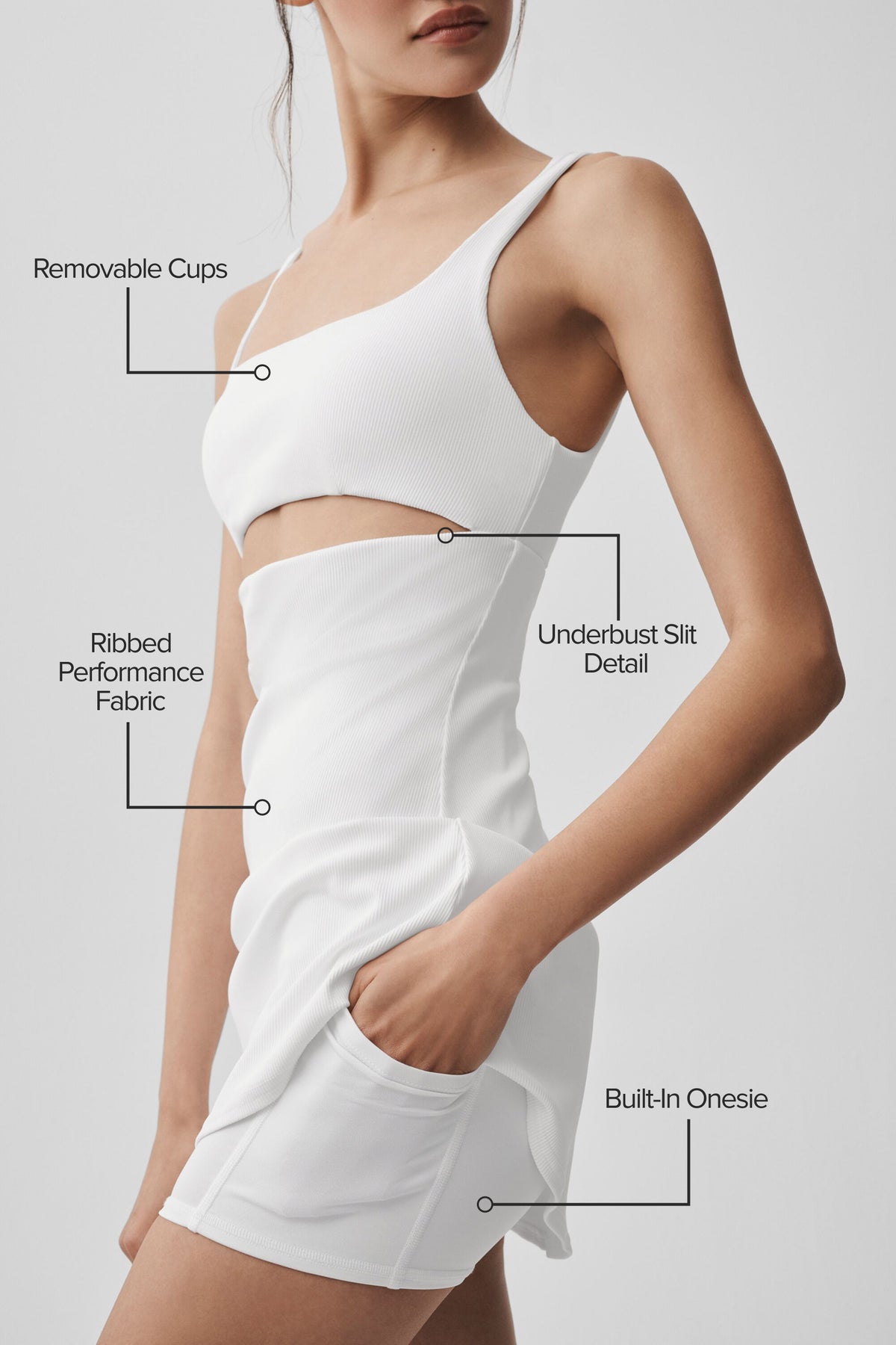 Slice Tennis Dress - White--1