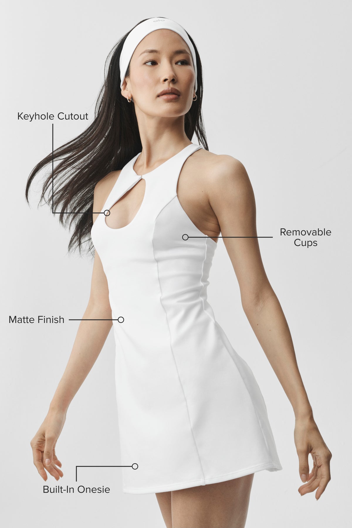 Airbrush Lock In Tennis Dress - White--1