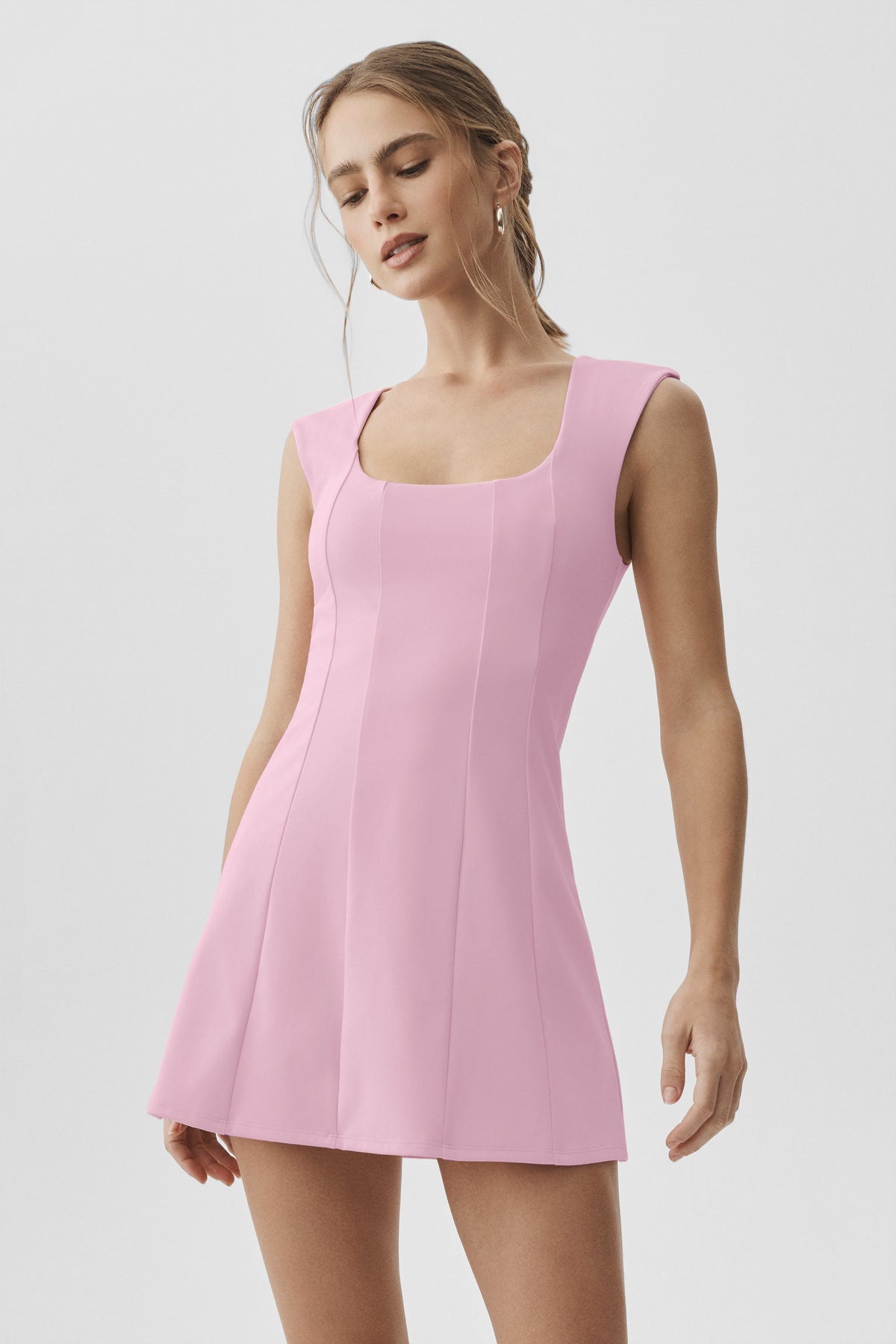 ALO Softsculpt Desire Tennis Dress - Pink Marshmallow--2