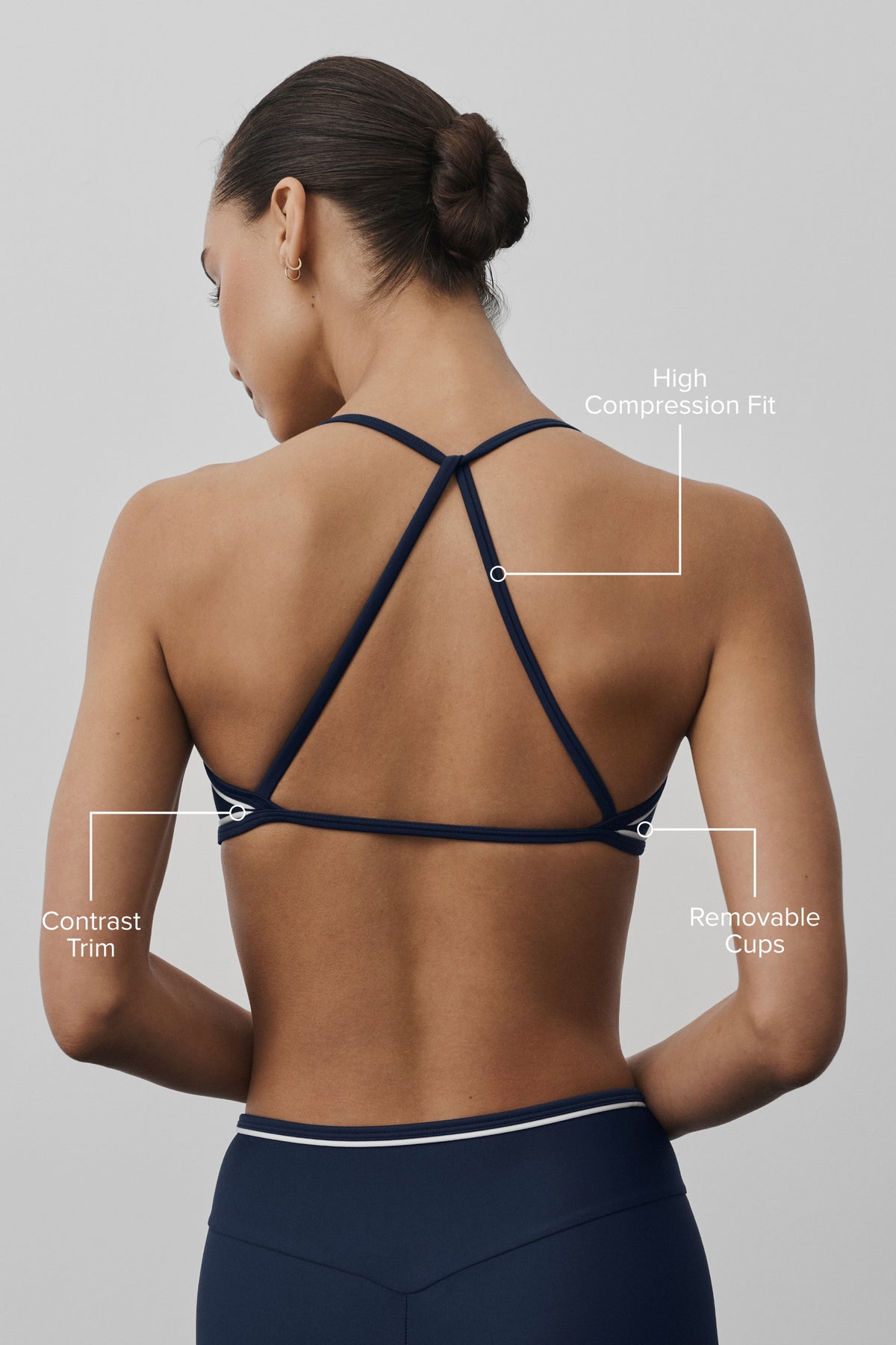 Airlift Trifecta Bra - Navy/White--1