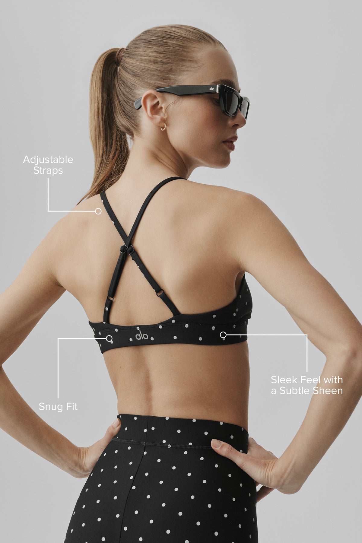 Airlift Polka Dot Splendor Bra - Black/White--1