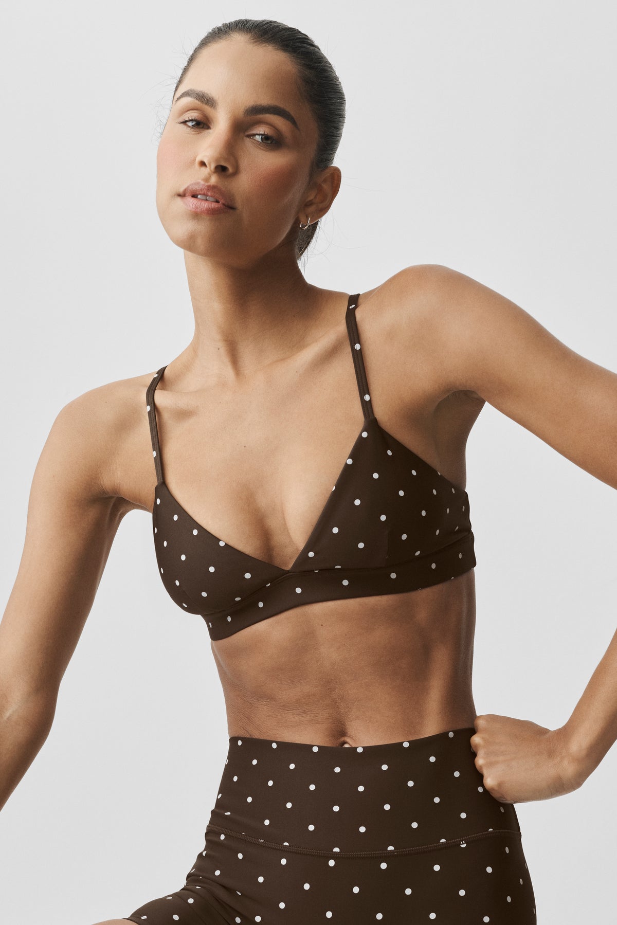 Airlift Polka Dot Splendor Bra - Espresso/White--2