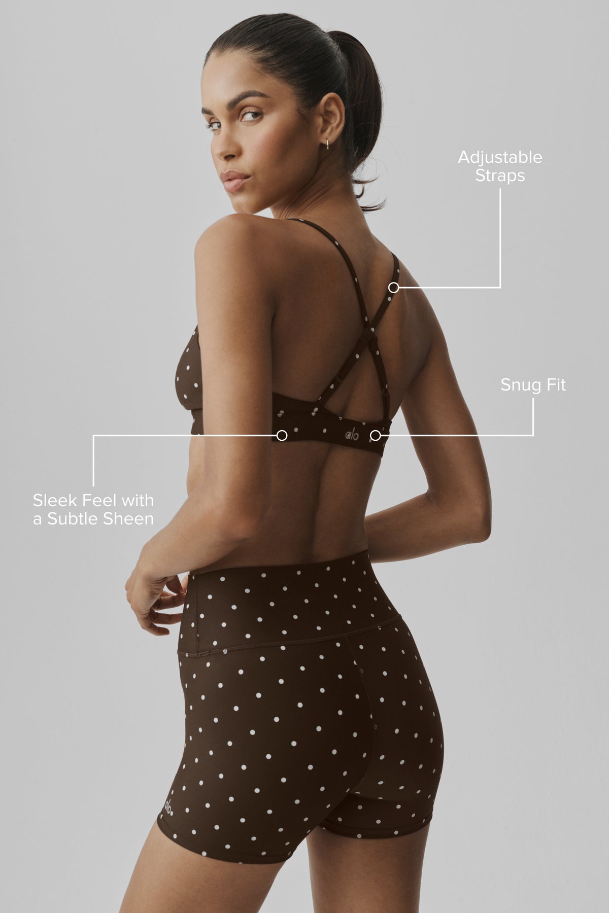 Airlift Polka Dot Splendor Bra - Espresso/White--1