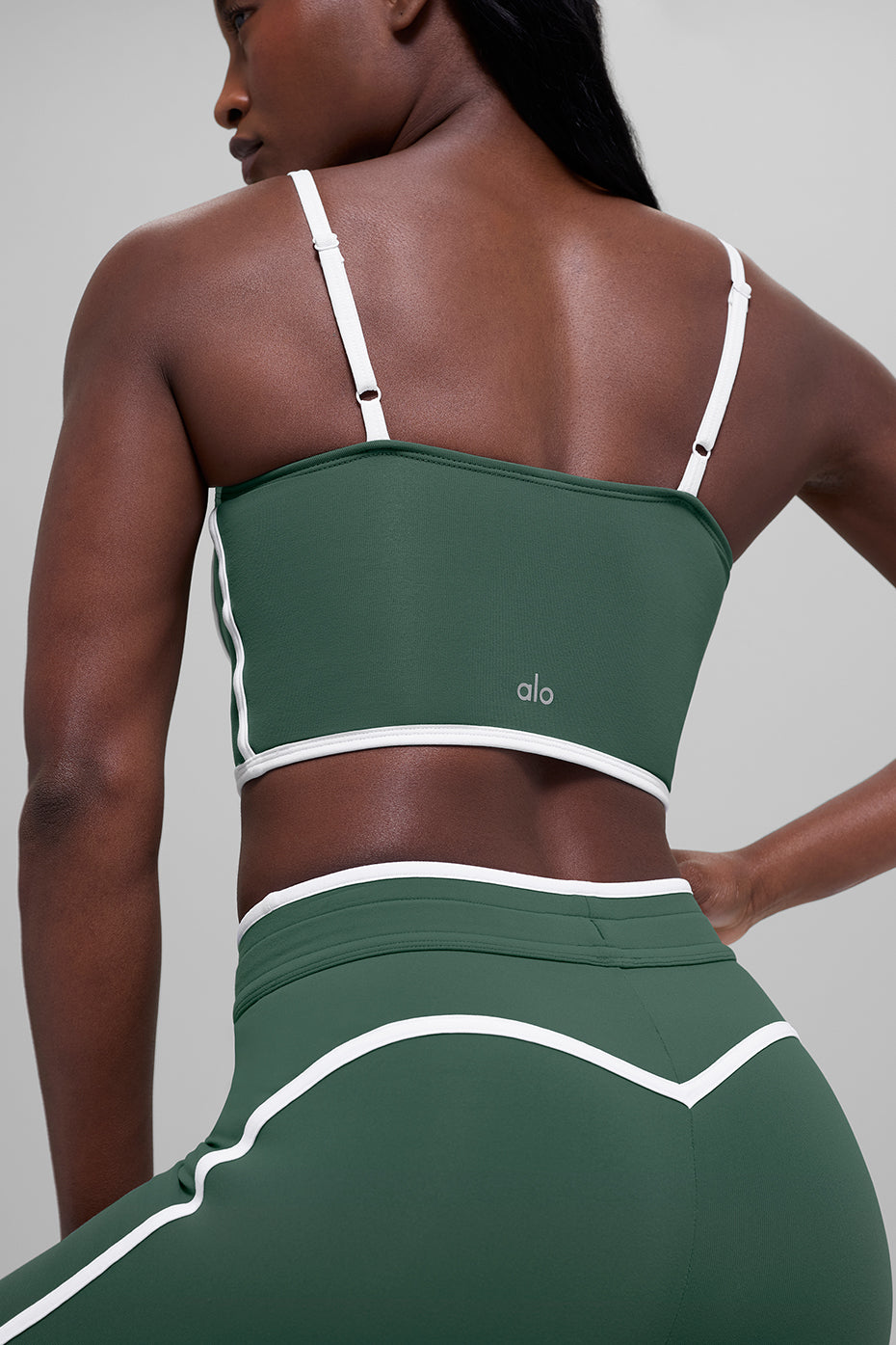 Airbrush Streamlined Bra Tank - Clover Green/White--1