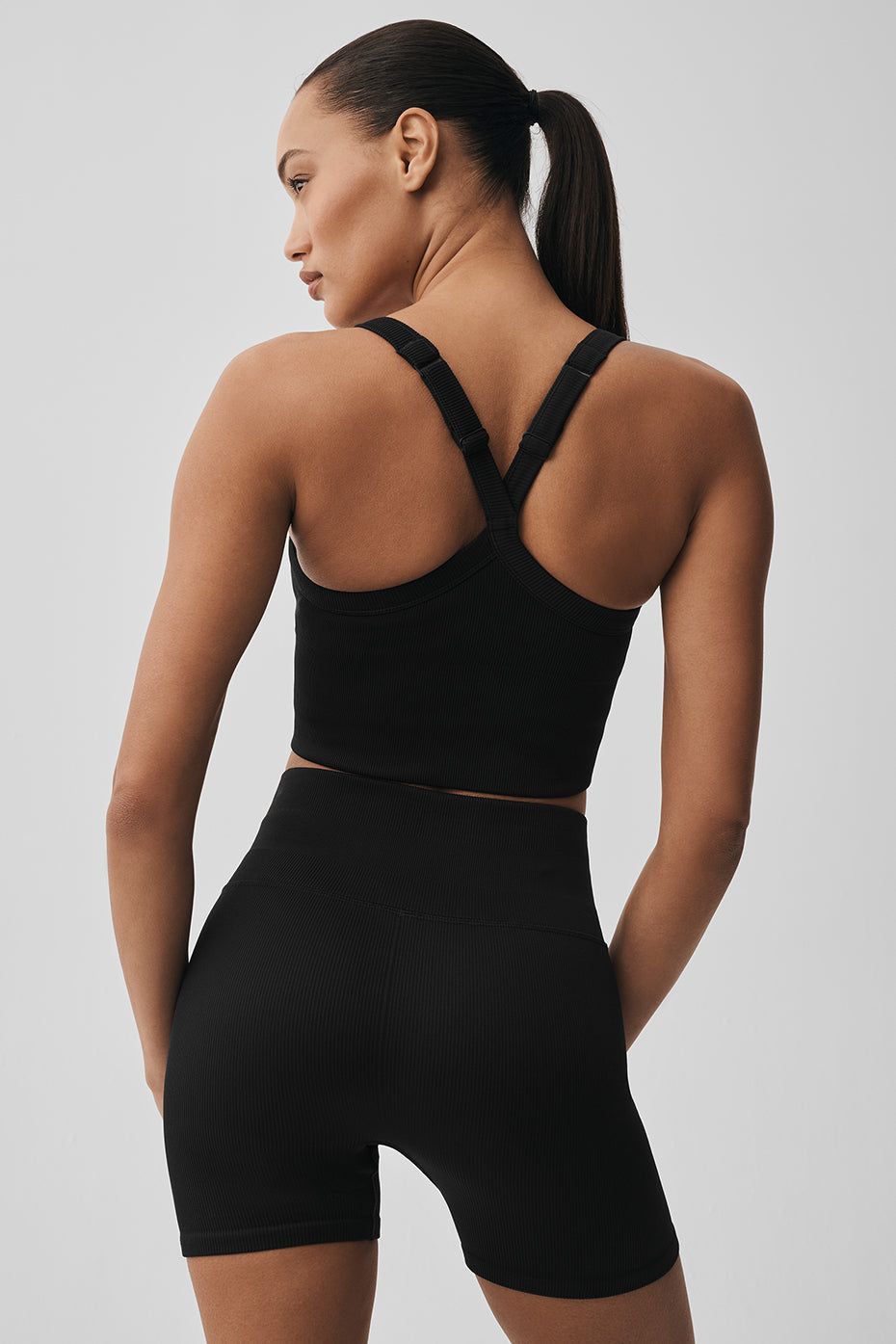 Seamless Ribbed Favorite Bra Tank - Black--1