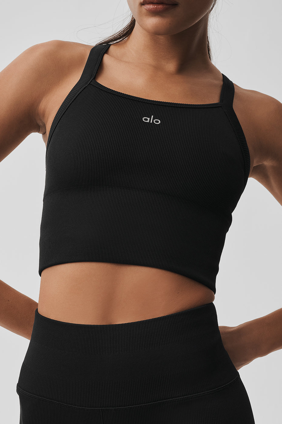 Seamless Ribbed Favorite Bra Tank - Black--3