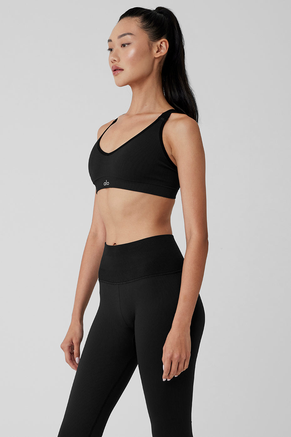 Seamless Ribbed Favorite Bra - Black--2