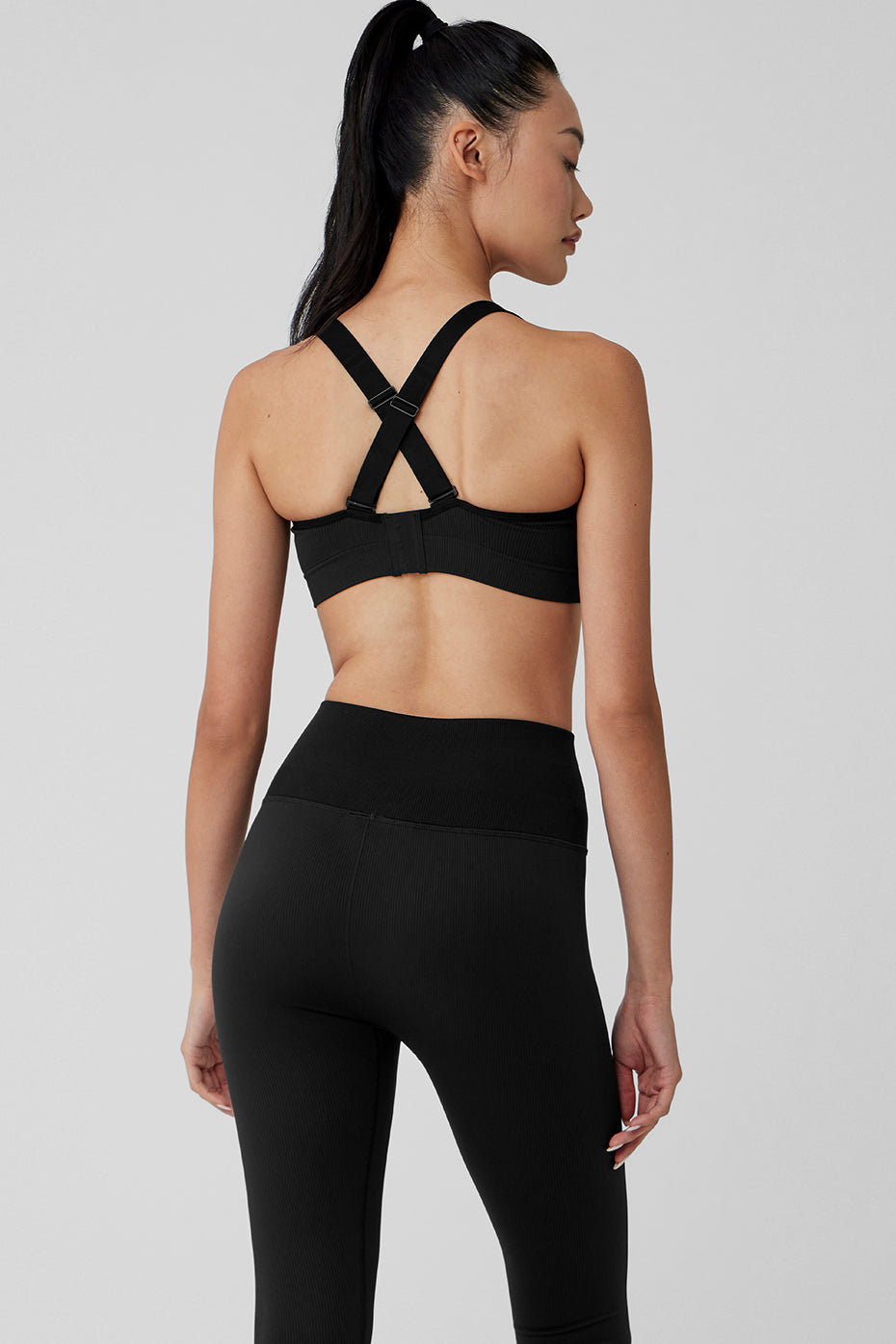 Seamless Ribbed Favorite Bra - Black--1
