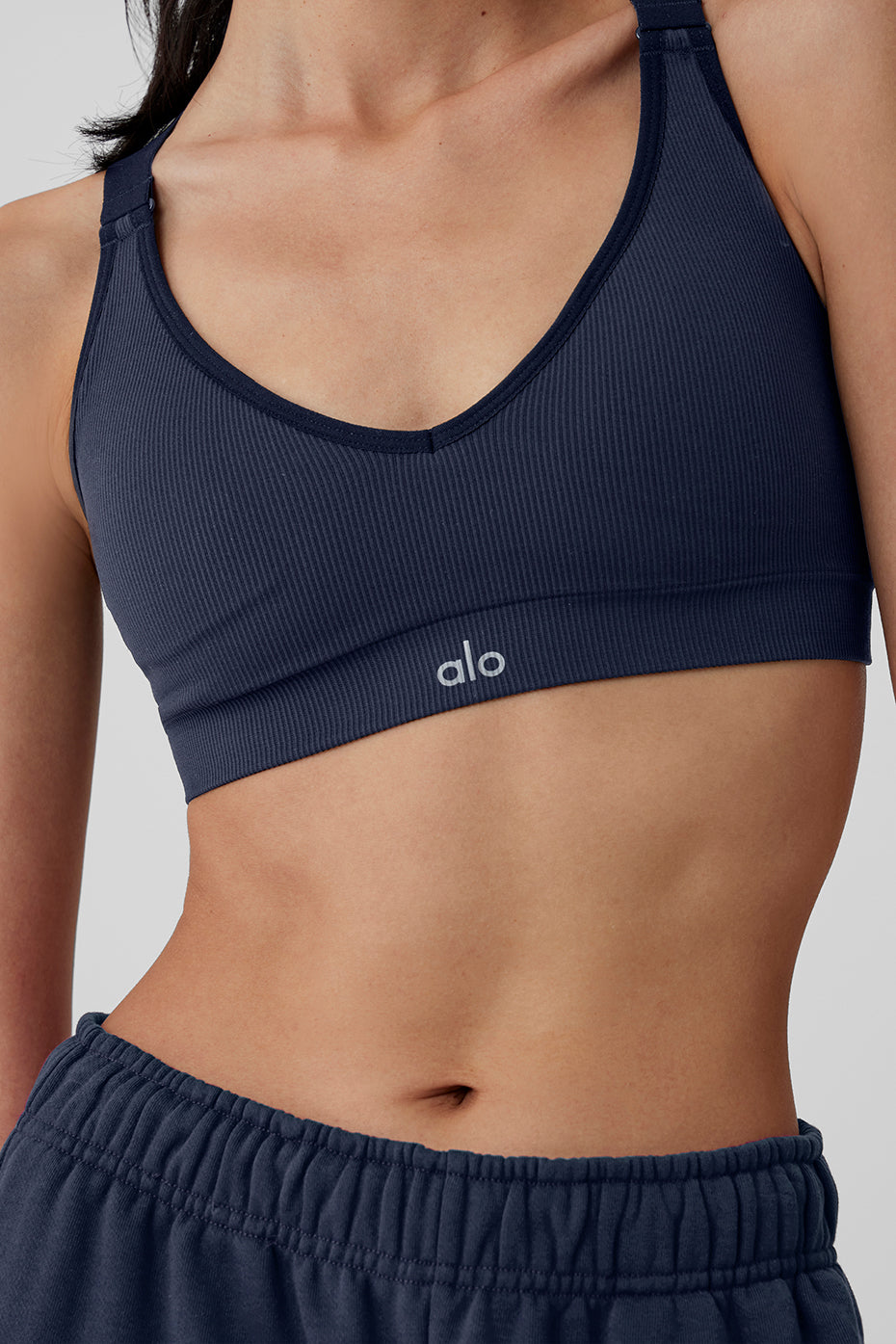 Seamless Ribbed Favorite Bra - Navy--3