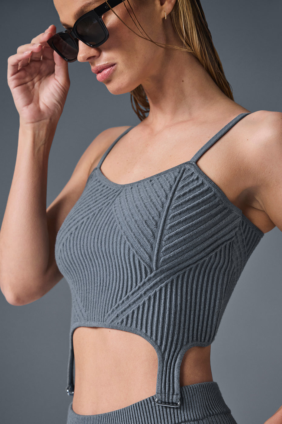 Denim Knit Garter Tank - Steel Grey/Anthracite--1