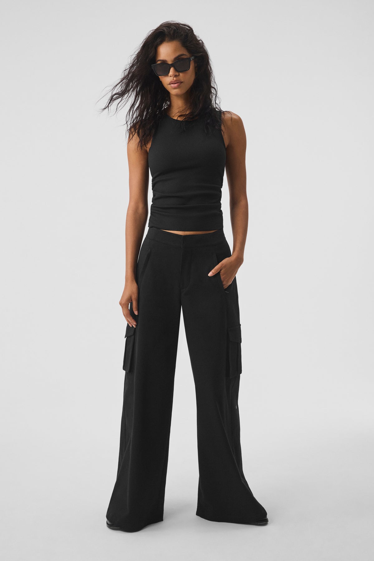 Ribbed En Pointe Tank - Black--4