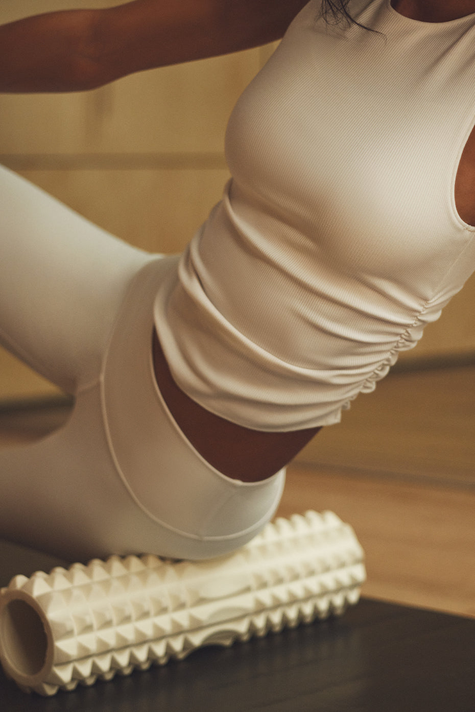 Ribbed En Pointe Tank - Ivory--4