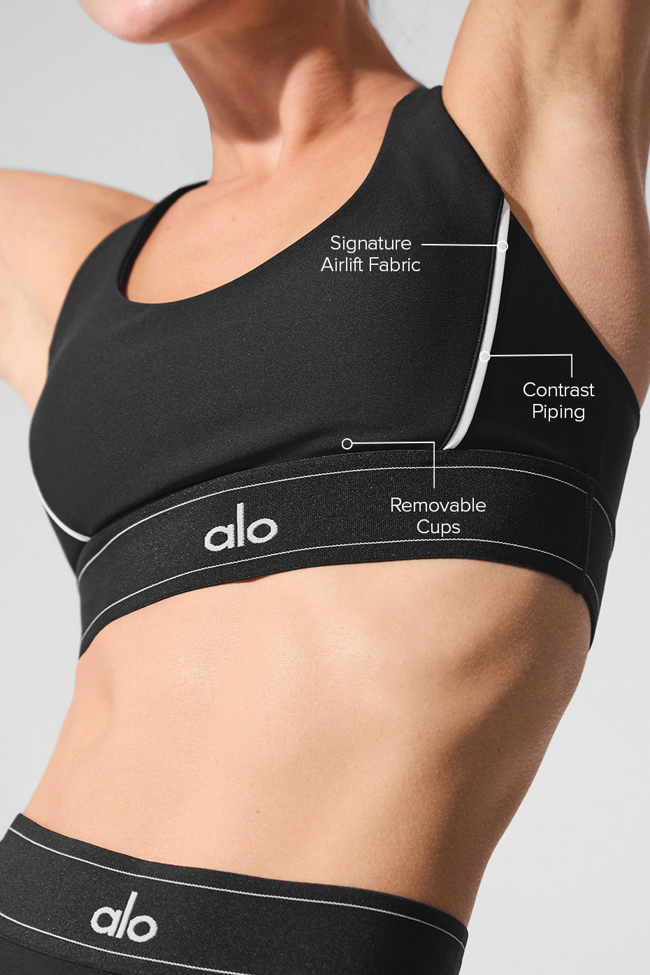 Airlift Suit Up Bra - Black/White--1