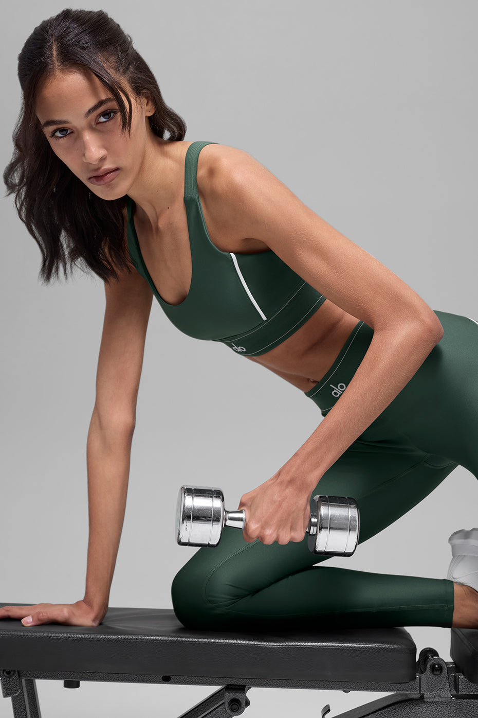Airlift Suit Up Bra - Clover Green/White--2
