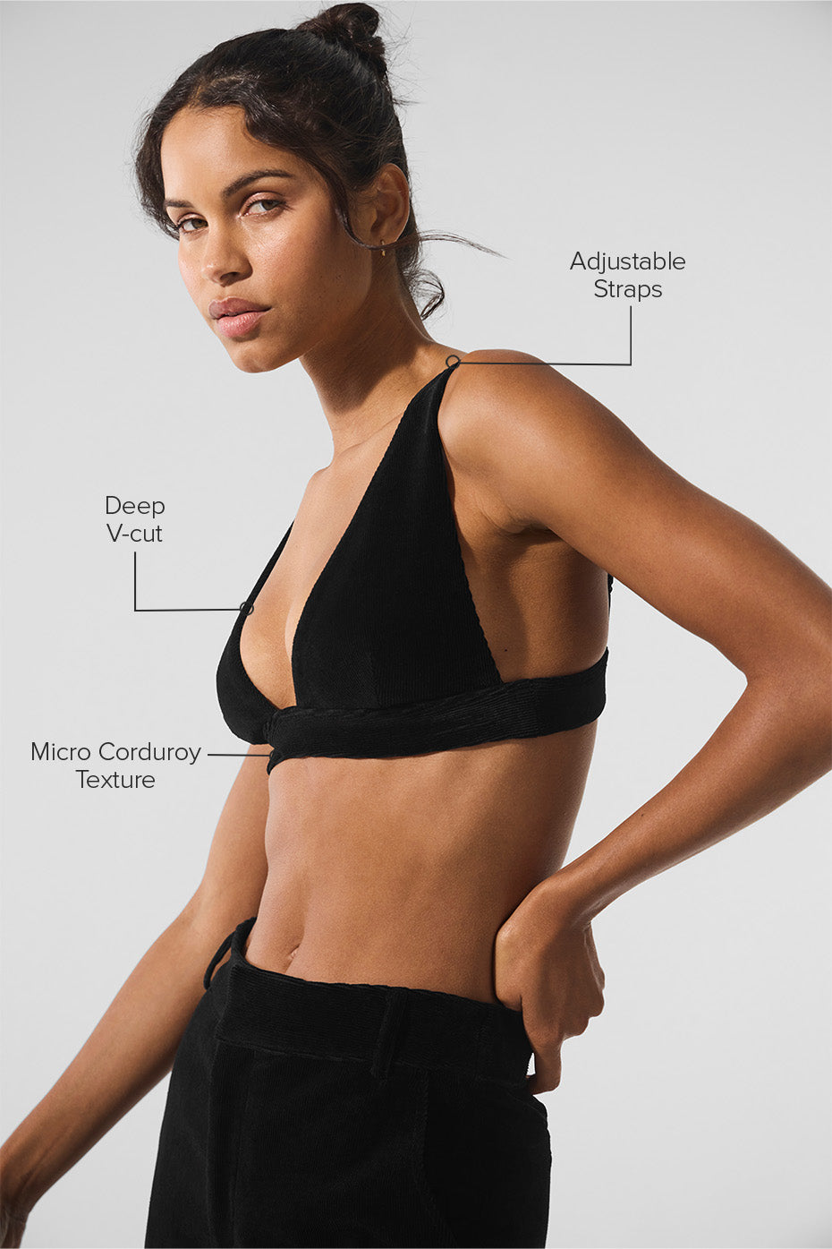 Micro Corduroy Dreamer Bra - Black--1