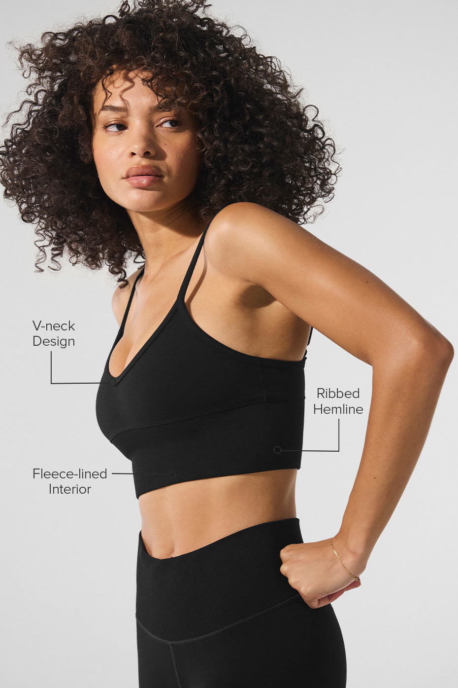 Seamless Winter Warm Plush Delight Bra - Black--1