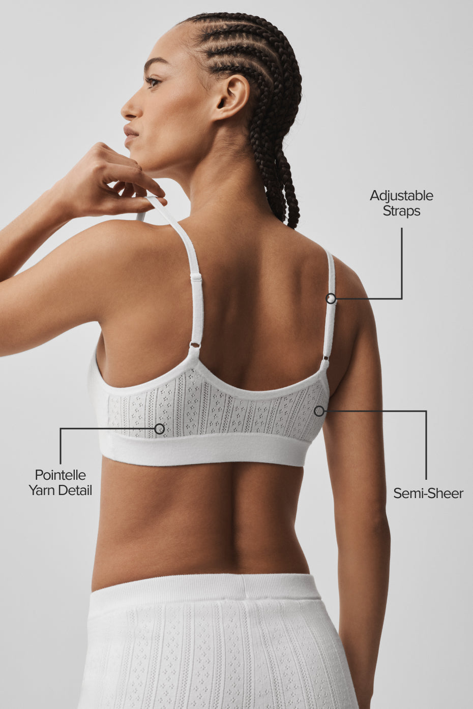 Pointelle Sweater Be Mine Bra - Semi Sheer White--1