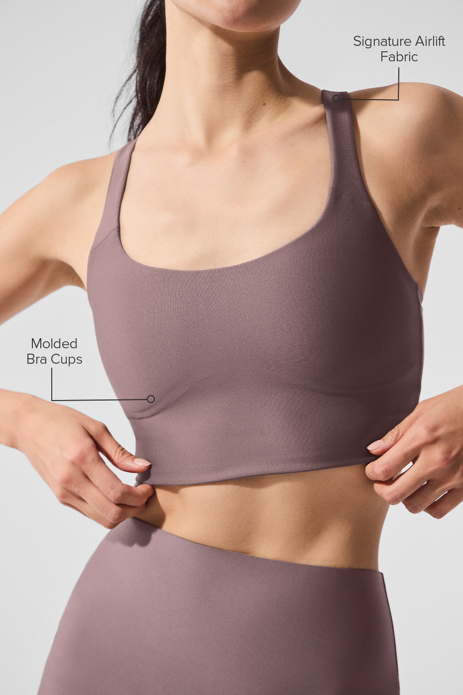 Airlift Sleek Bra Tank - Mushroom--1