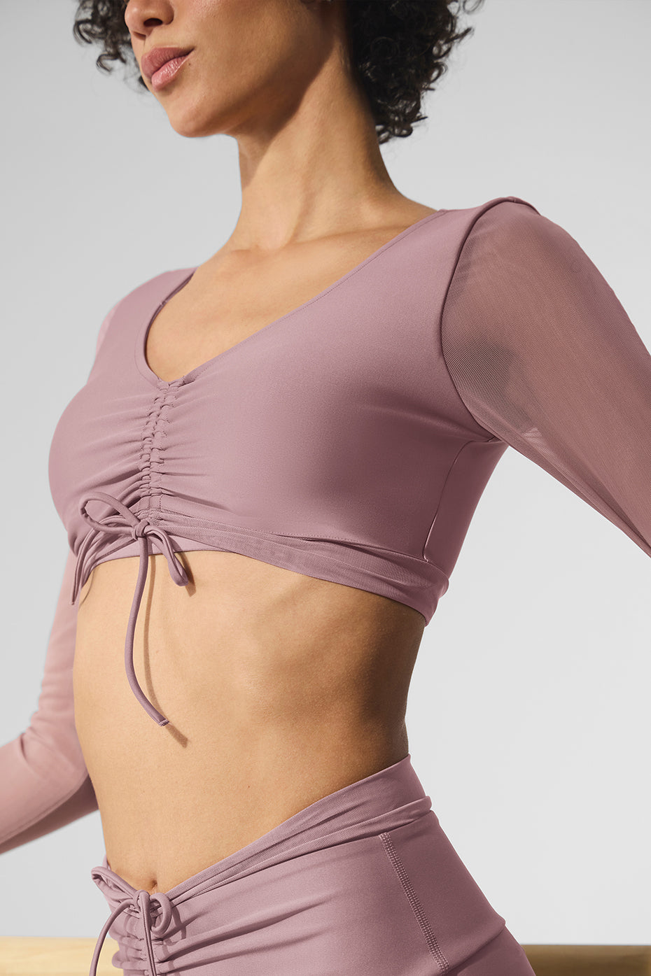Airlift Mesh Divine Long Sleeve Bra - Smoky Quartz--2