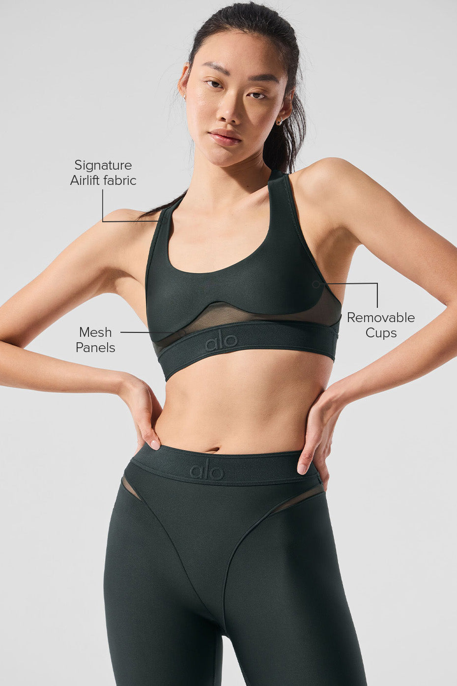 Airlift Rebel Bra - Charcoal Green--1