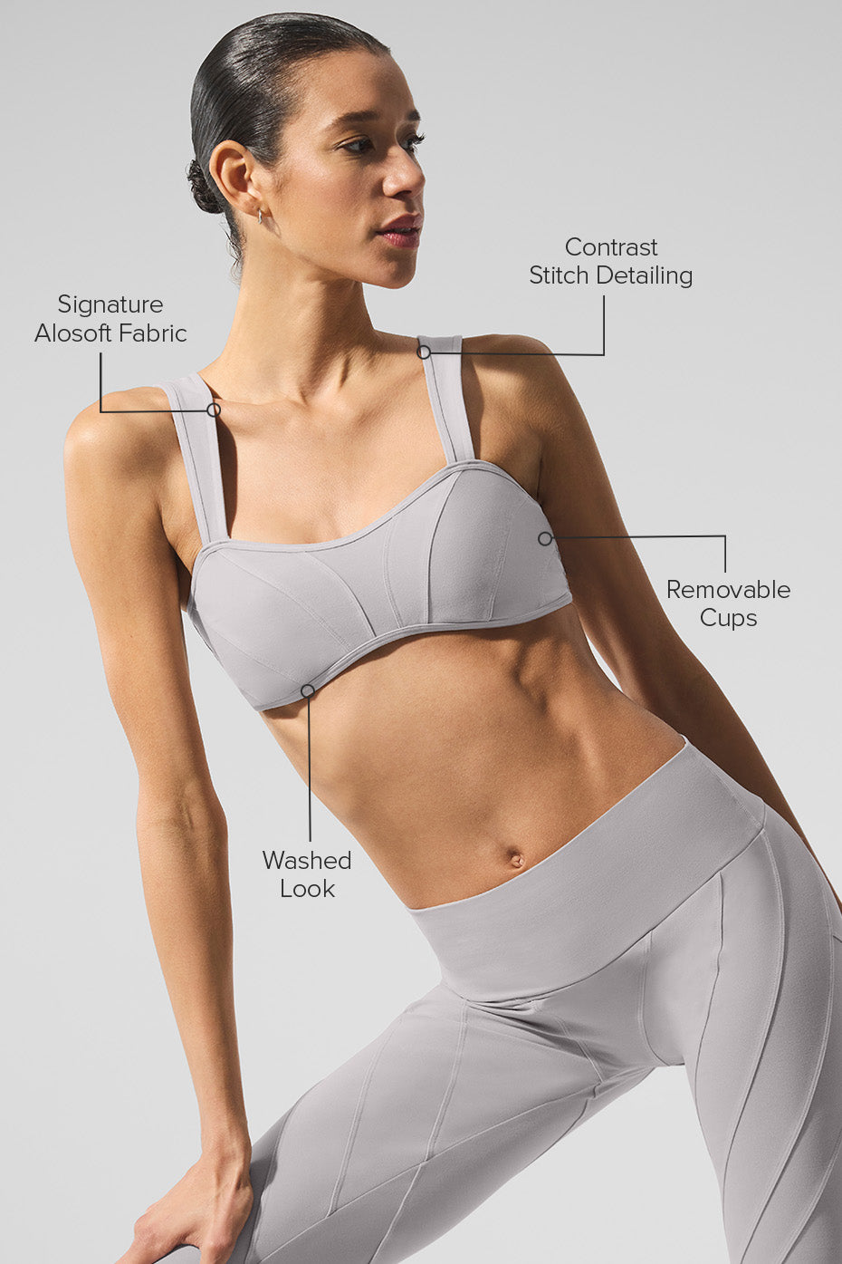 Washed Alosoft Sunray Bra - Grey Sky Wash--1