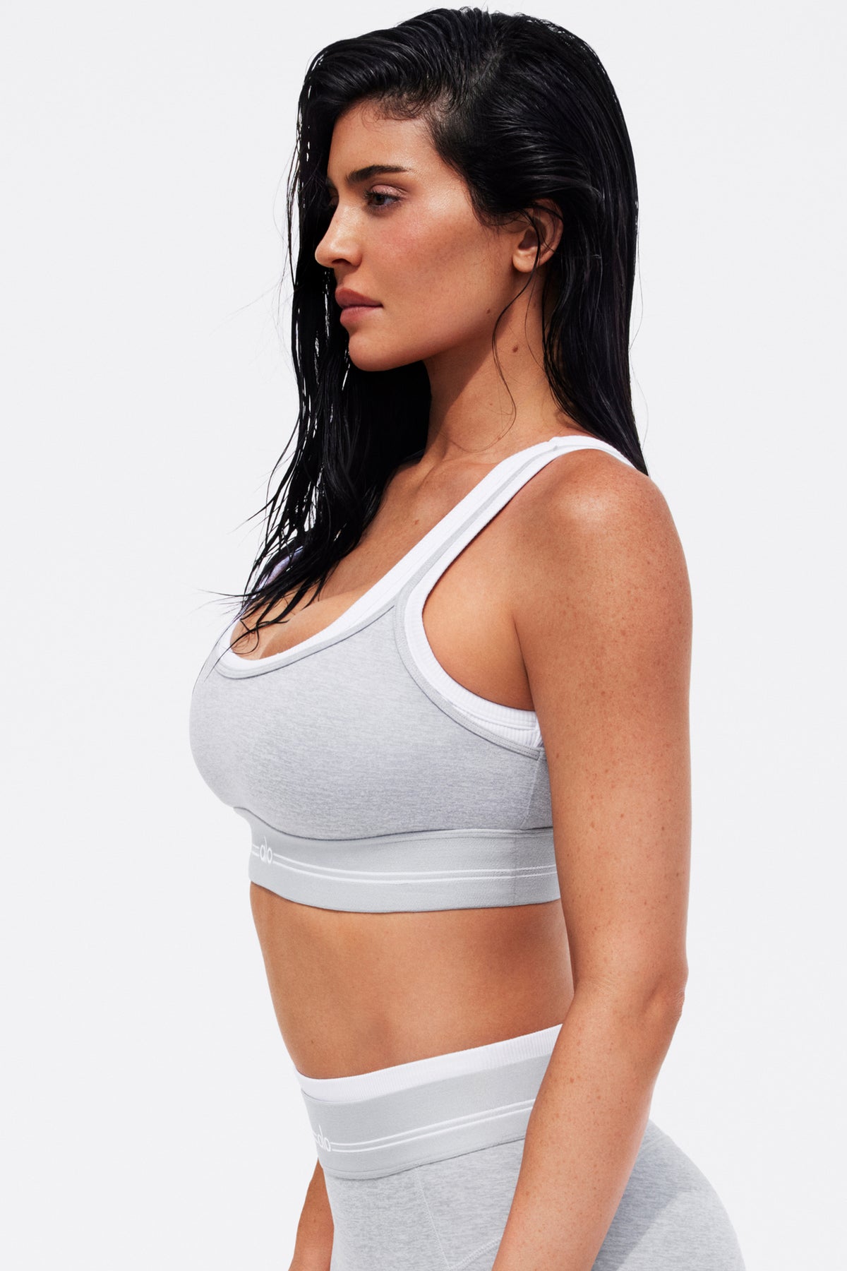 Alosoft Better Together Bra - Athletic Heather Grey/White--0