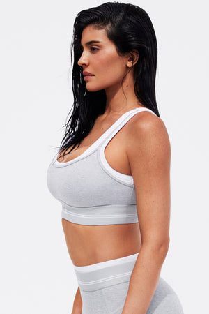 Alosoft Better Together Bra - Athletic Heather Grey/White