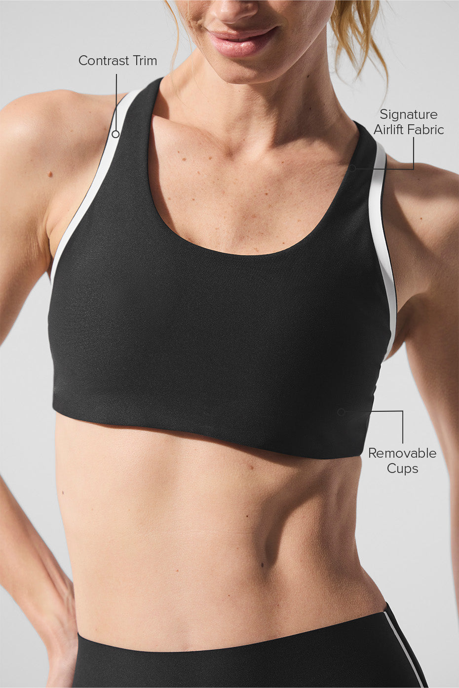 Airlift Super Sleek Contrast Bra - Black/White--1