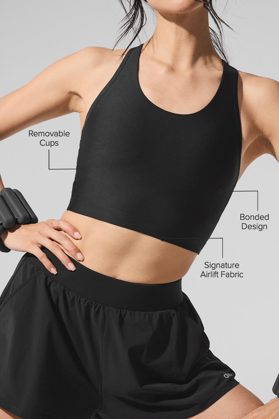 Airlift Super Sleek Bra Tank - Black--1