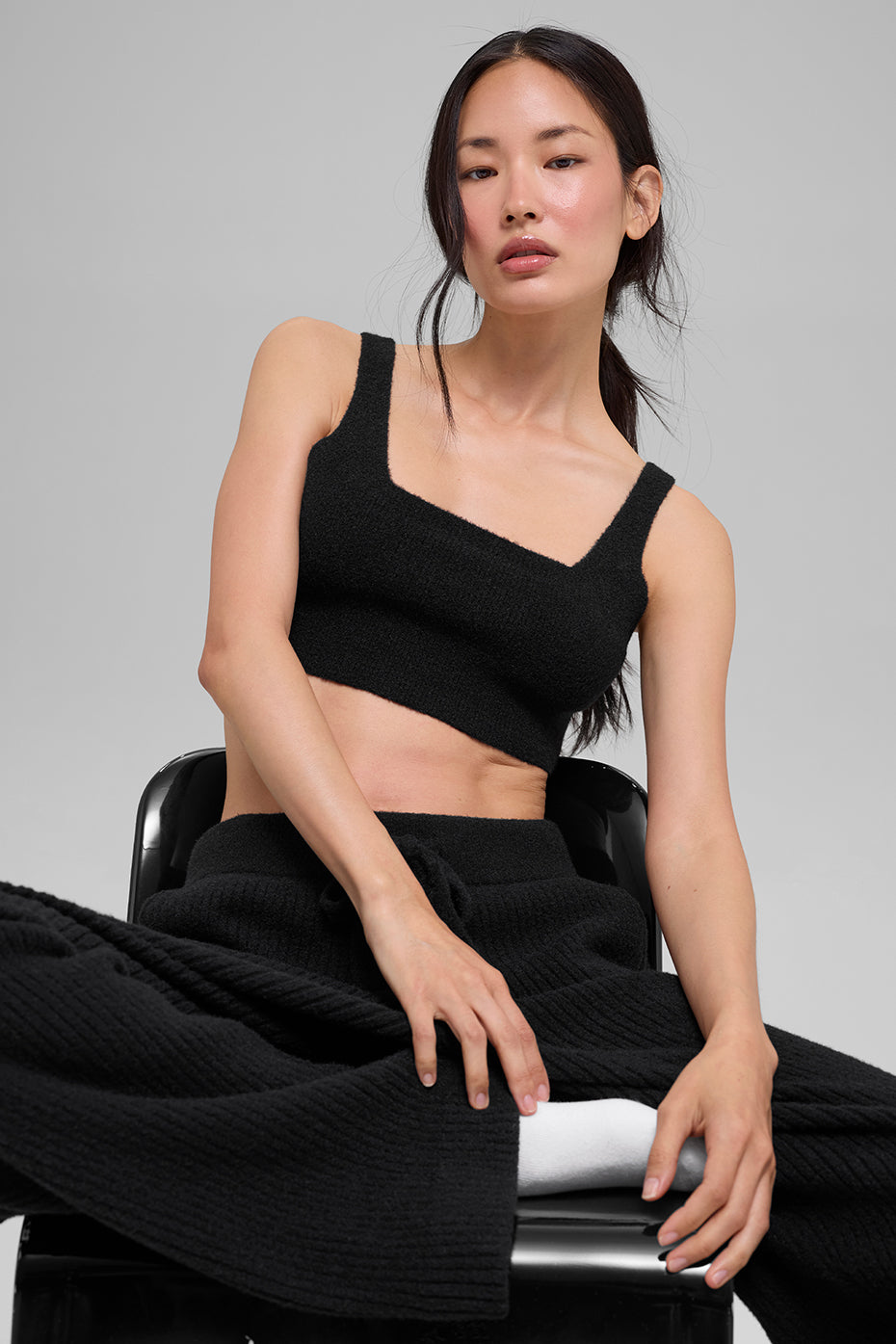 Snuggle Up Sweater Bra - Black--2