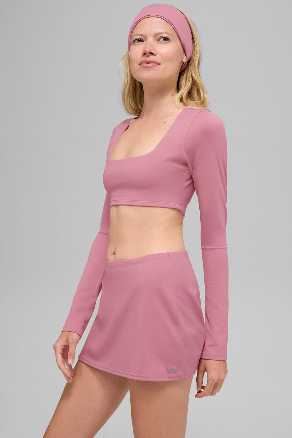 ALO Softsculpt Precision Long Sleeve Bra - Pink Wild Rose--4