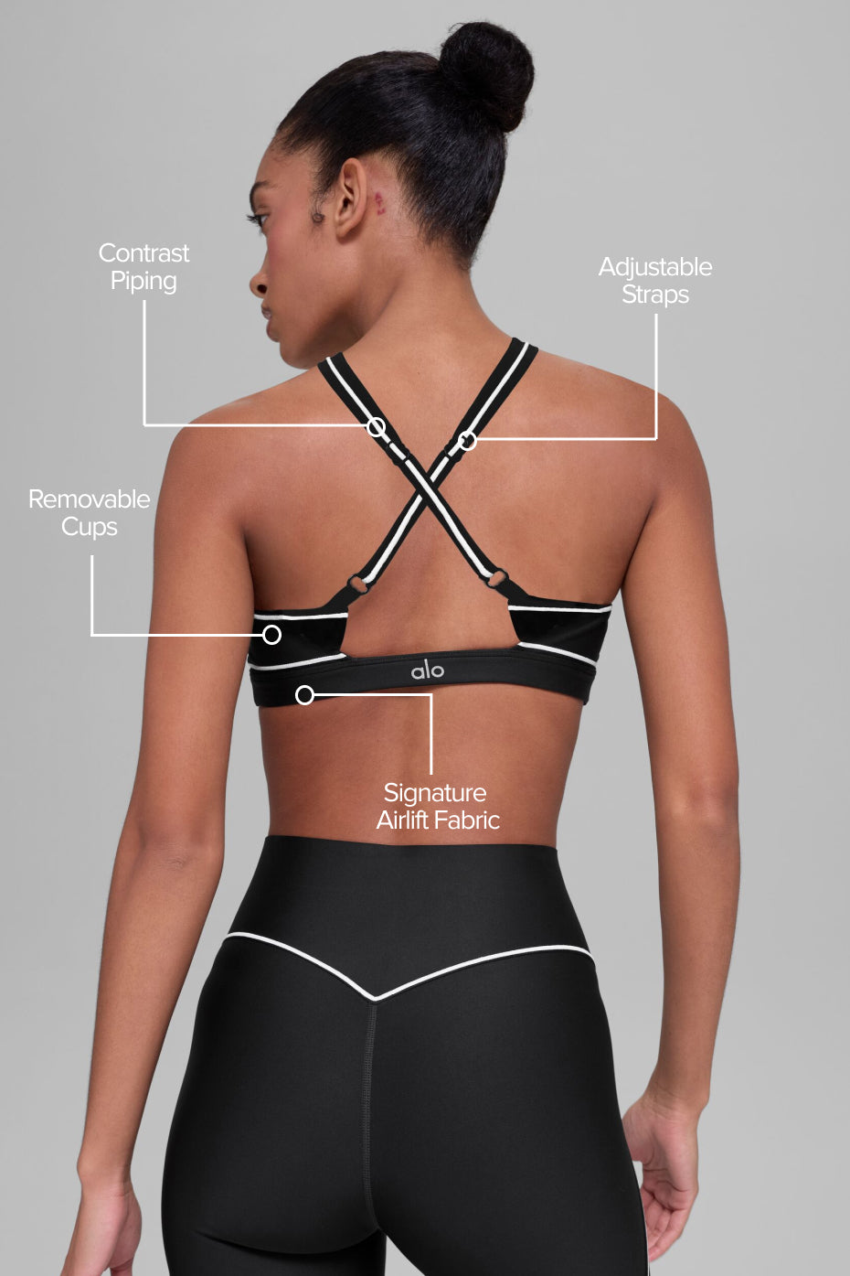 Airlift Haven Bra - Black/White--1