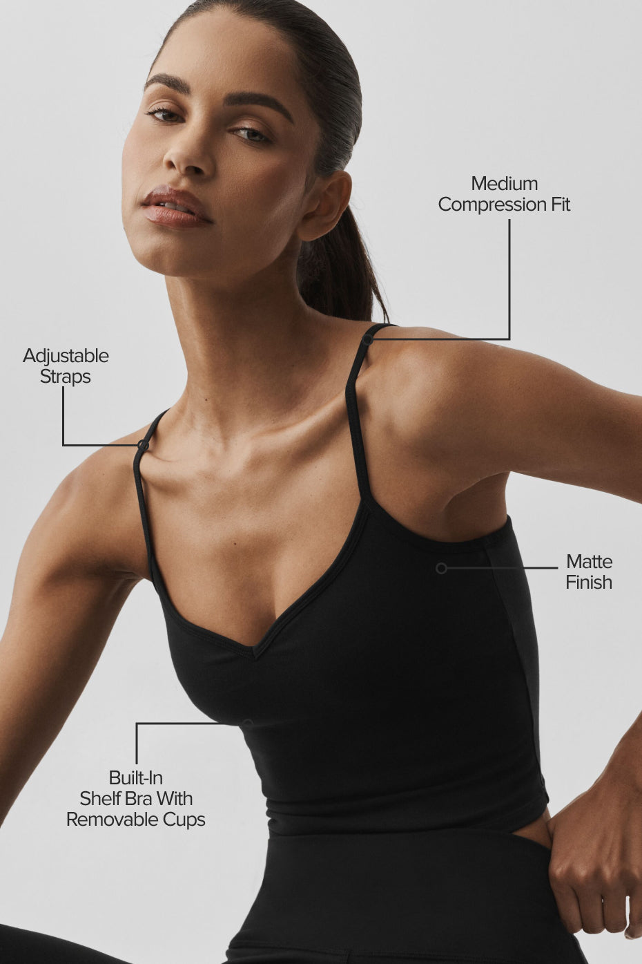 Airbrush Refined Bra Tank - Black--1