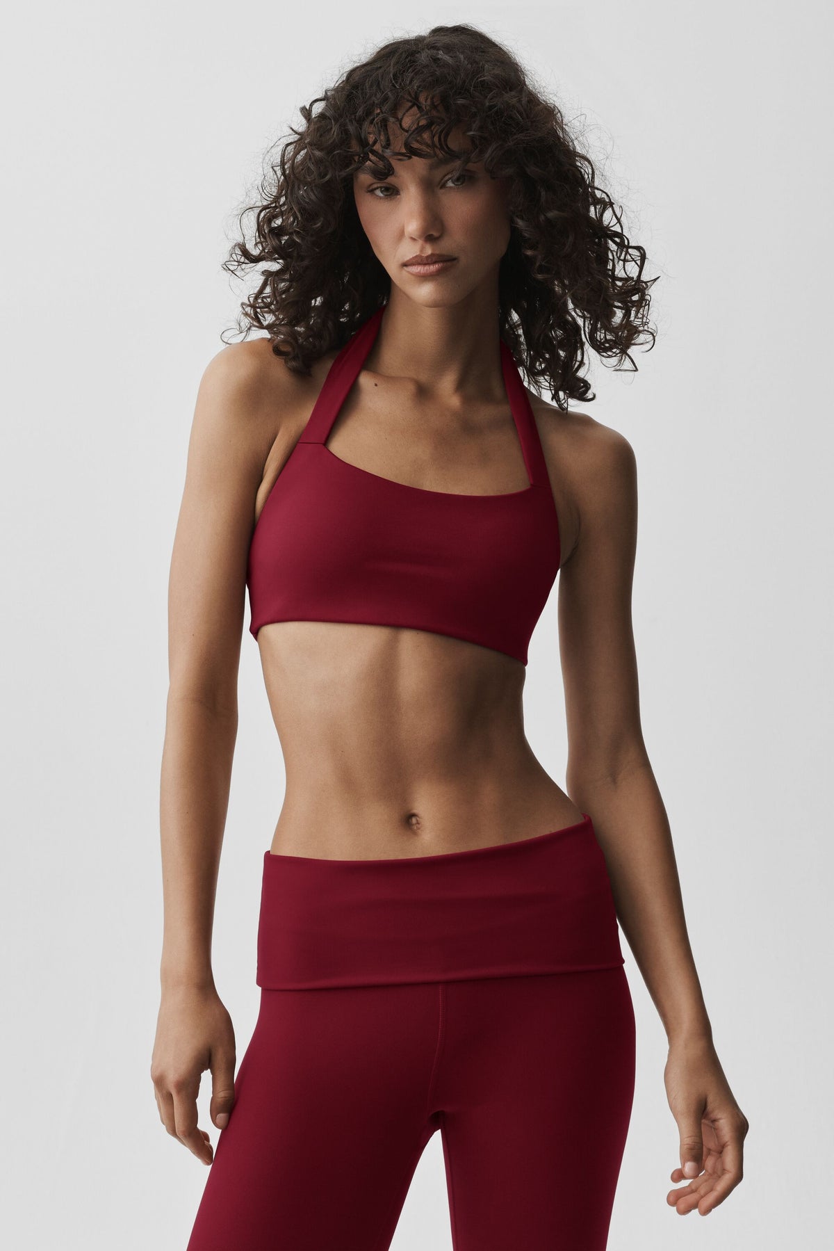 ALO Softsculpt Feel The Heat Halter Bra - Summer Romance Red--2