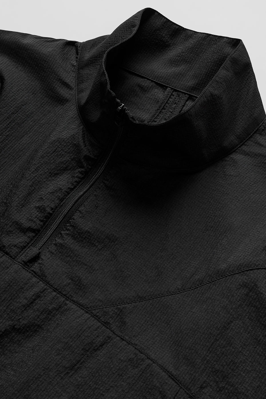 Cropped 1/4 Zip Aerial Pullover - Black--5