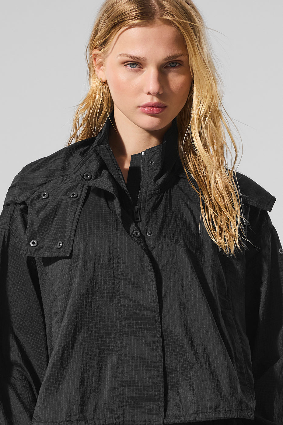 Cropped Game Time Full Zip Jacket - Black--3