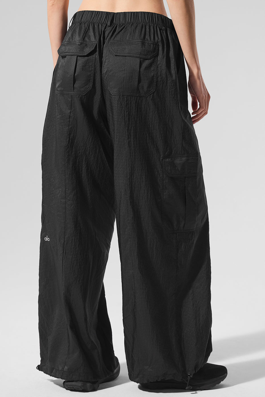 Sheer Game Time Wide Leg Jogger - Black--2
