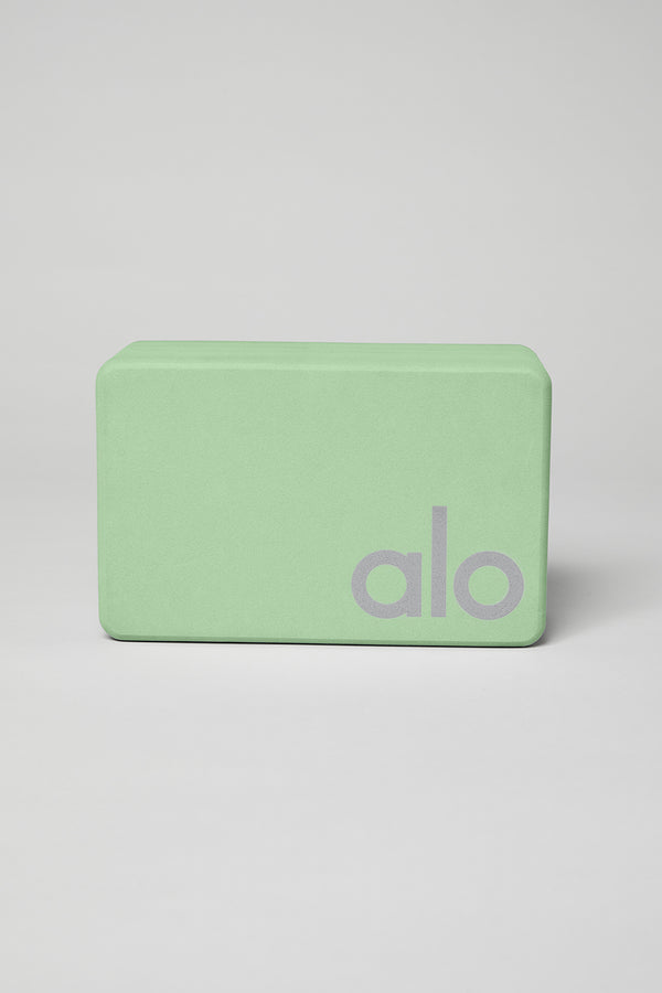 Uplifting Yoga Block - Honeydew/Silver