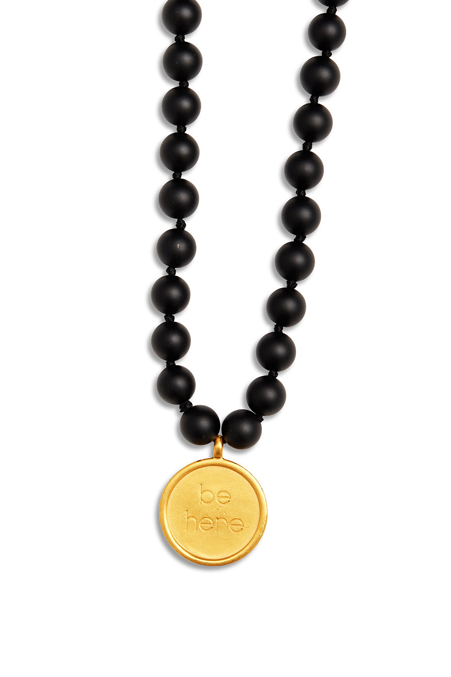 Black Onyx Mala Necklace--0