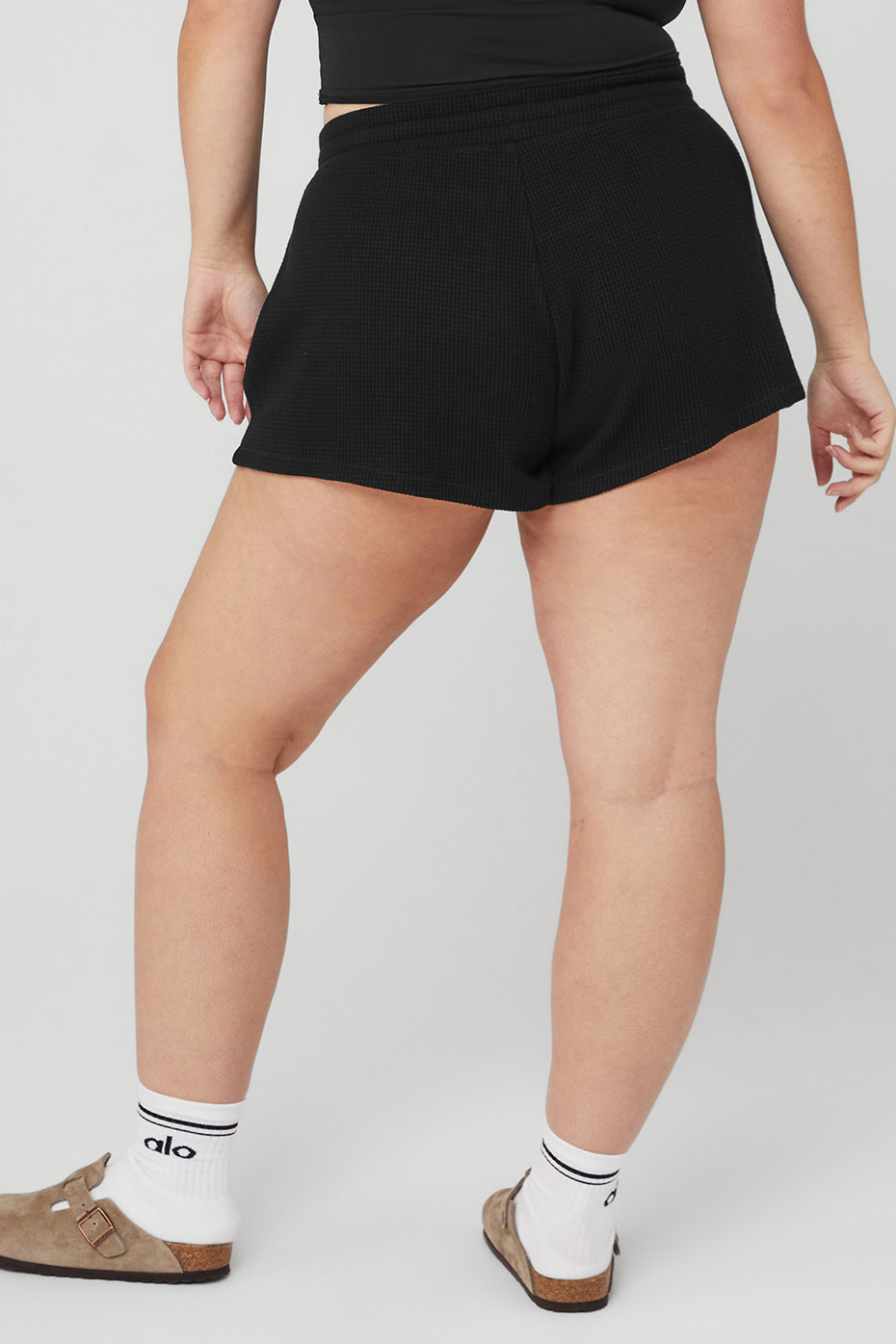 Waffle High-Waist Weekend Escape Short - Black--6